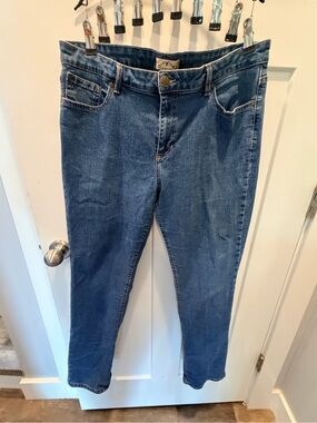 Blue Mountain Women’s Size 16 Straight Leg Stretch Jeans Medium Wash Denim